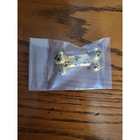 Anne Klein Gold-Tone Paw Print Dog Bone Brooch Signed - Picture 7 of 7